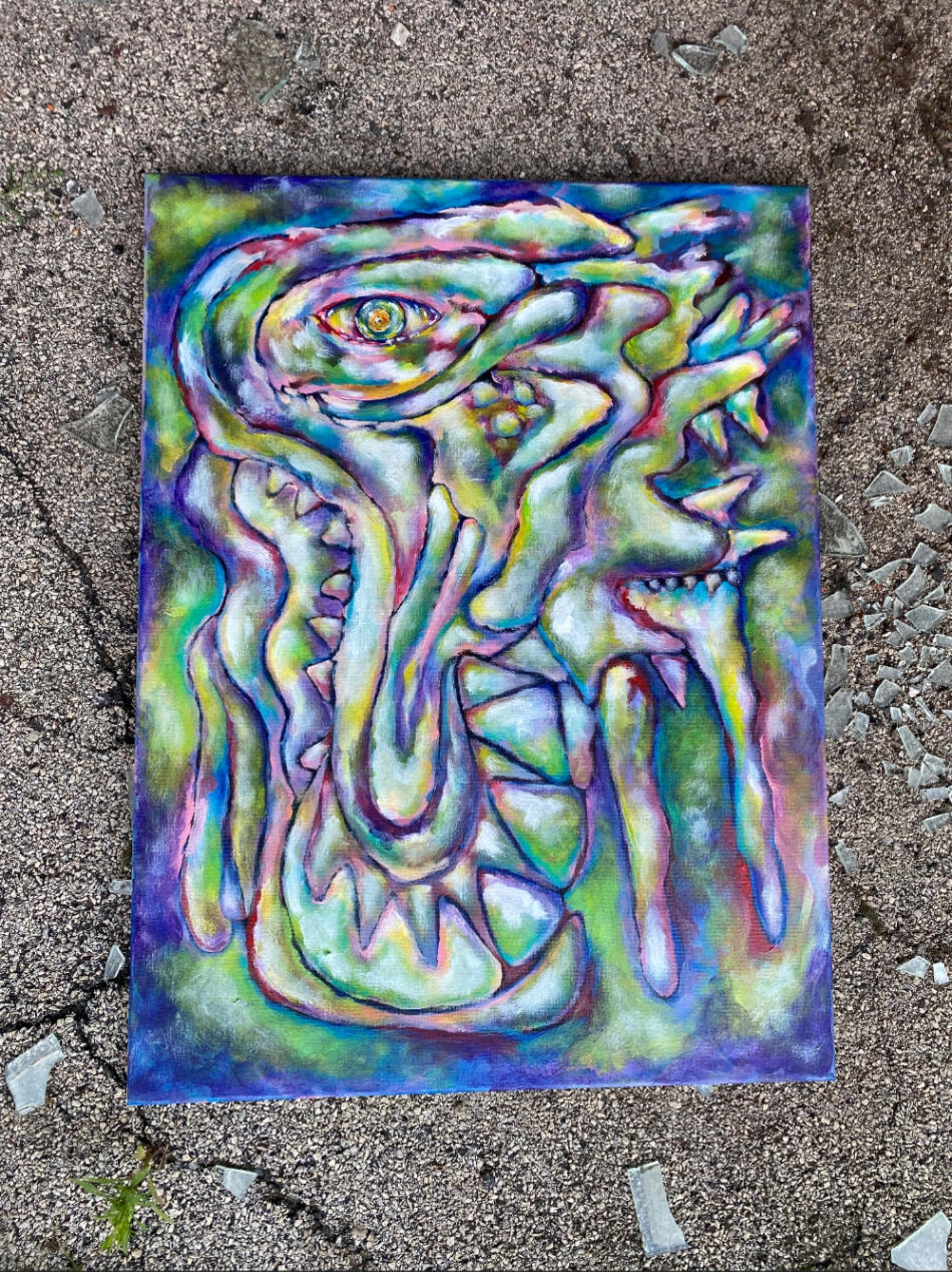 FRAGMENT Heavy Body Acrylic on Canvas 18" x 24"